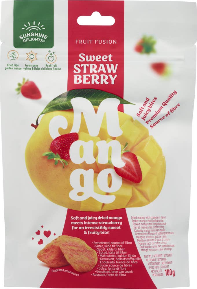 Sunshine Delights Tørket Sweet Strawberry Mango