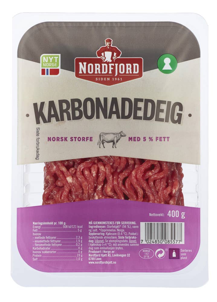 Karbonadedeig av Storfe 5%