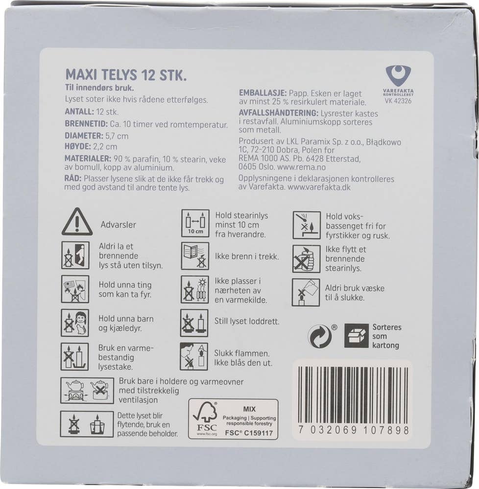 R Maxi-telys i aluminiumskopp 10 timer, 12 stk