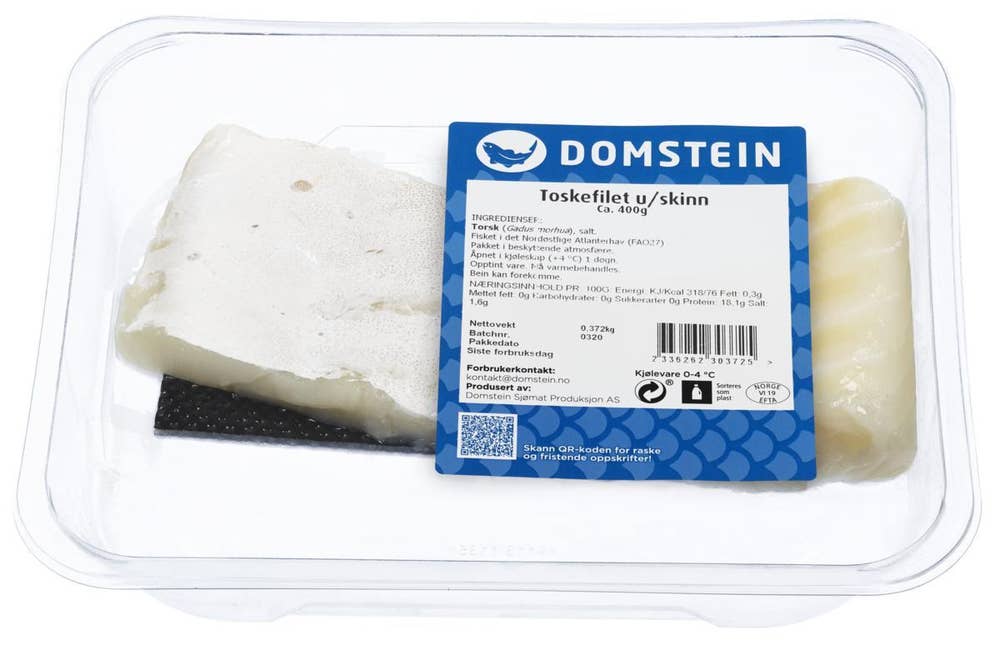 Domstein Torskefilet uten skinn Fersk