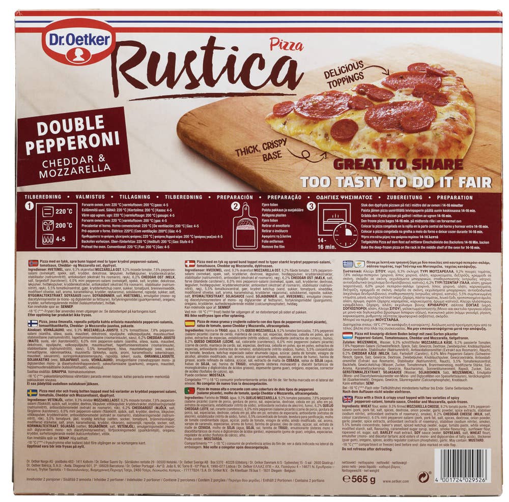 Dr. Oetker Rustica Pizza Double Pepperoni