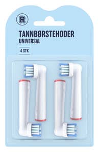 R Tannbørstehoder 4 pk universal