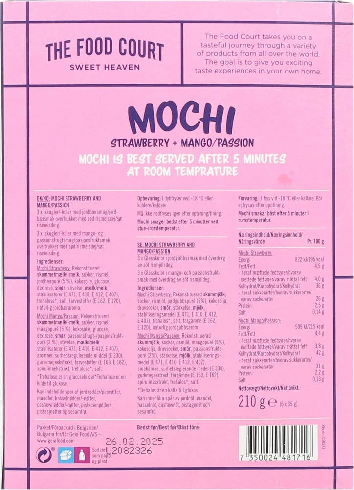 Food Court Mochi strawberry & mango/passion