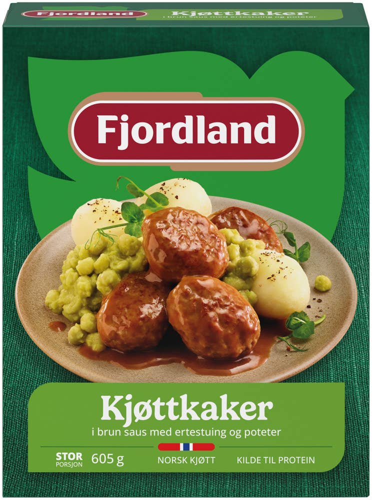 Fjordland Kjøttkaker Med ertestuing og poteter