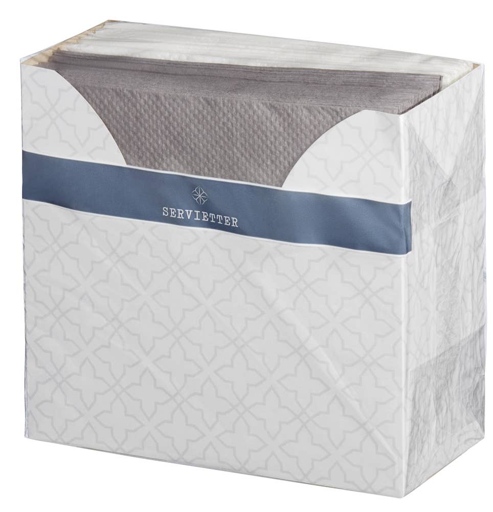 R Servietter bordpakning Hvit og grå