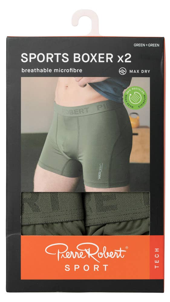 PR Sports-boksershorts i mikrofiber, Herre Grønn, str. M