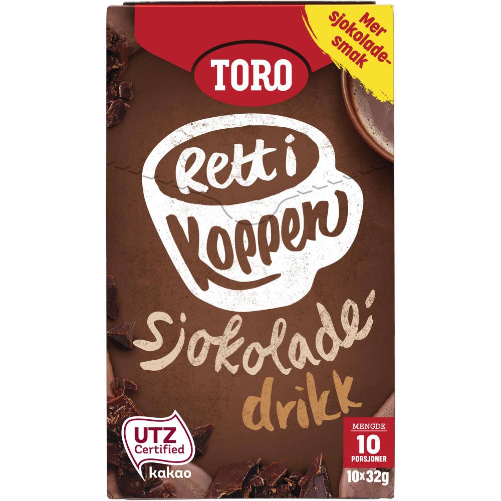 TORO Rett i Koppen Sjokoladedrikk, Rett i Koppen 10 poser