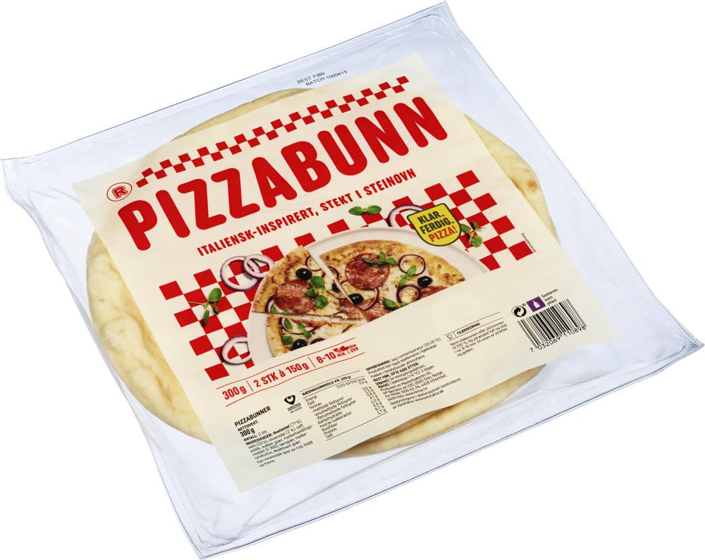 Pizzabunn halvstekt fersk Italiensk-inspirert, 300 g