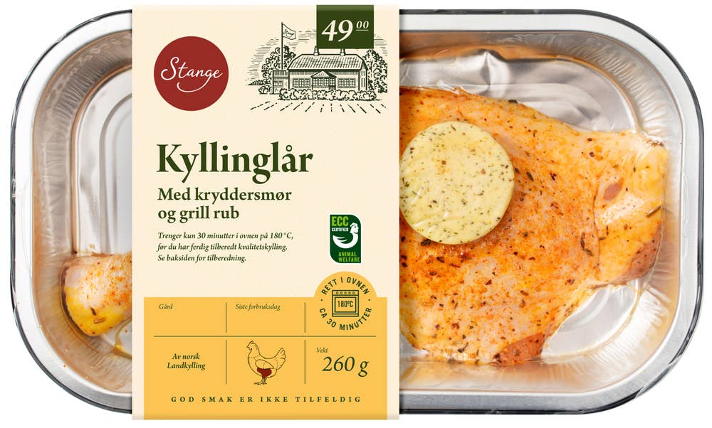 Stange Kyllinglår med smør Rett i ovnen
