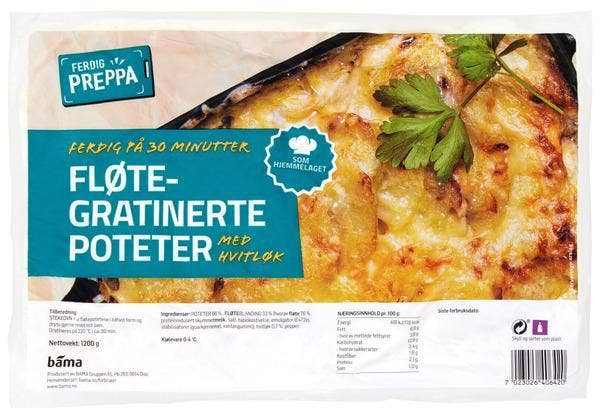 FERDIG PREPPA Fløtegratinerte Poteter med Hvitløk
