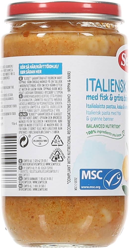 Semper Barnemat Italiensk pasta Fra 1 år