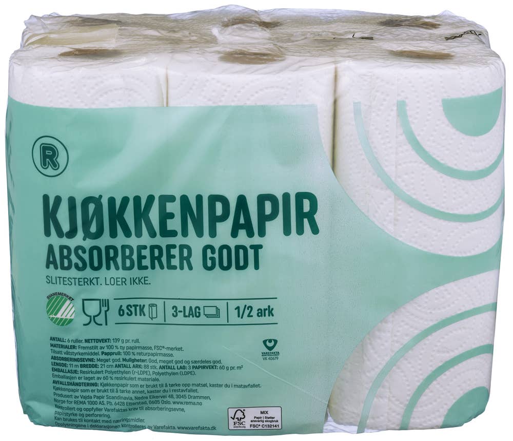 R Kjøkkenrull 6 stk