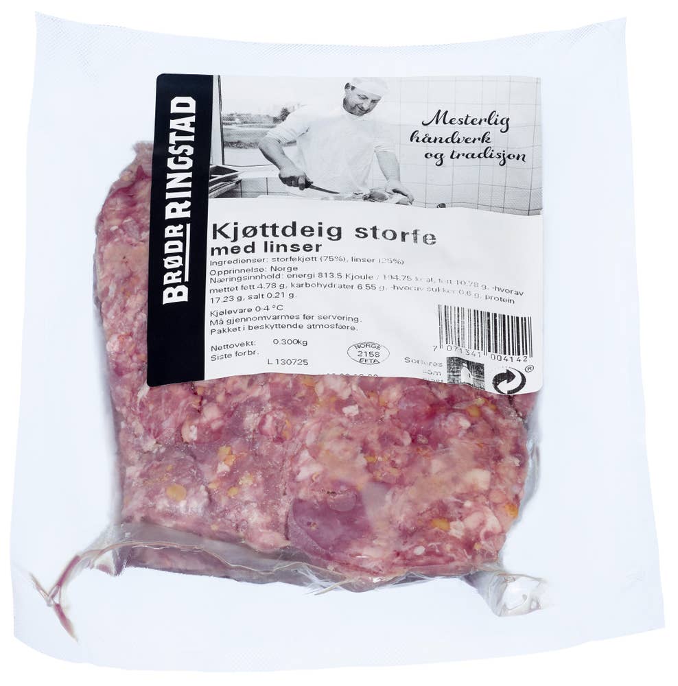 Brødr Ringstad Kjøttdeig storfe Med linser