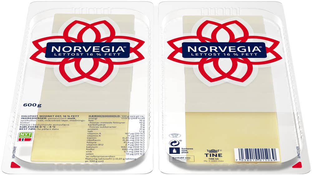 TINE Norvegia Lettost 16% Hotellbrett