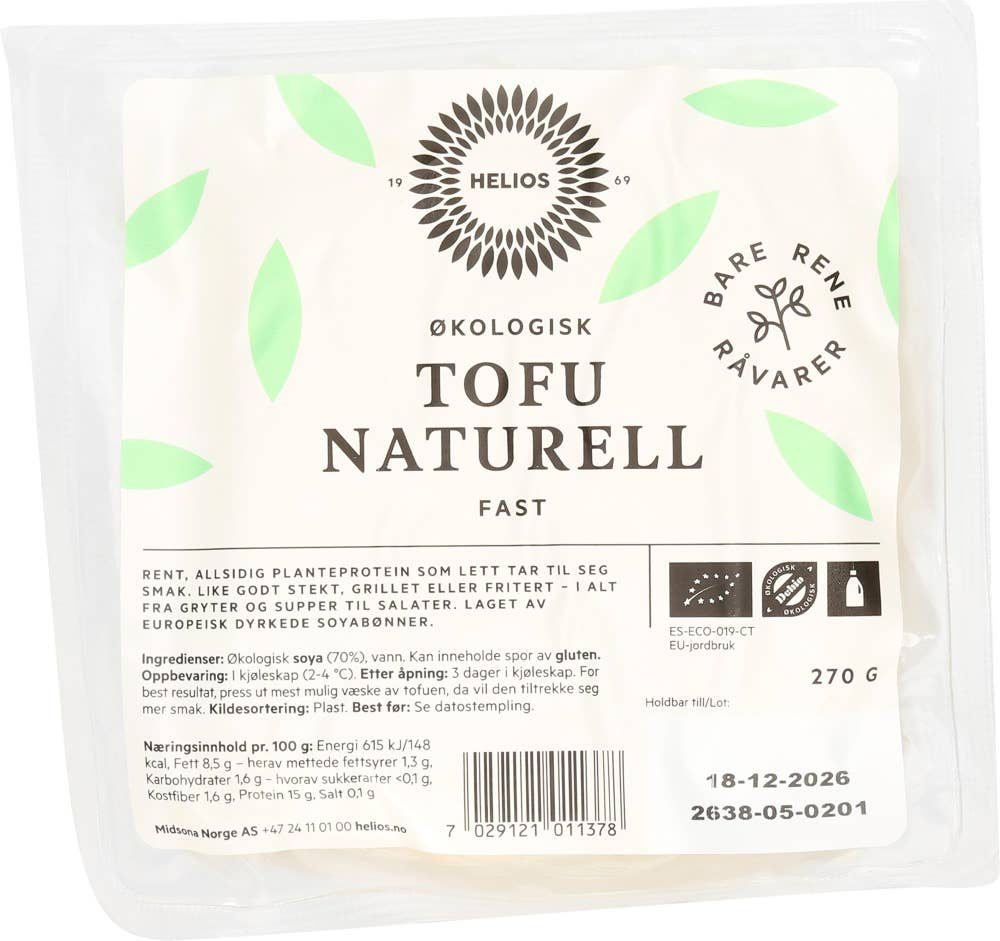Helios Tofu naturell Økologisk