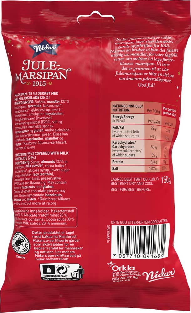 Nidar Julemarsipan Småstenger