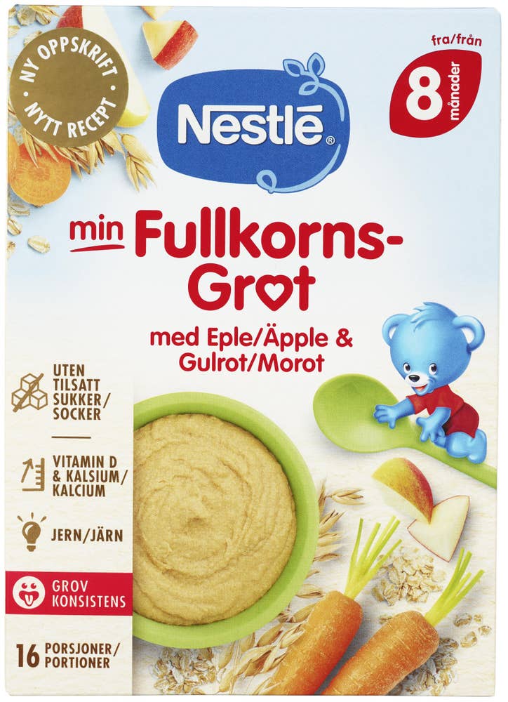 Nestlé Min Fullkornsgrøt Eple og gulrot Fra 8 mnd