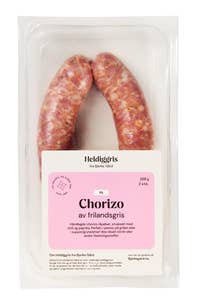 Heldiggris Chorizo rå Frilandsgris 2pk
