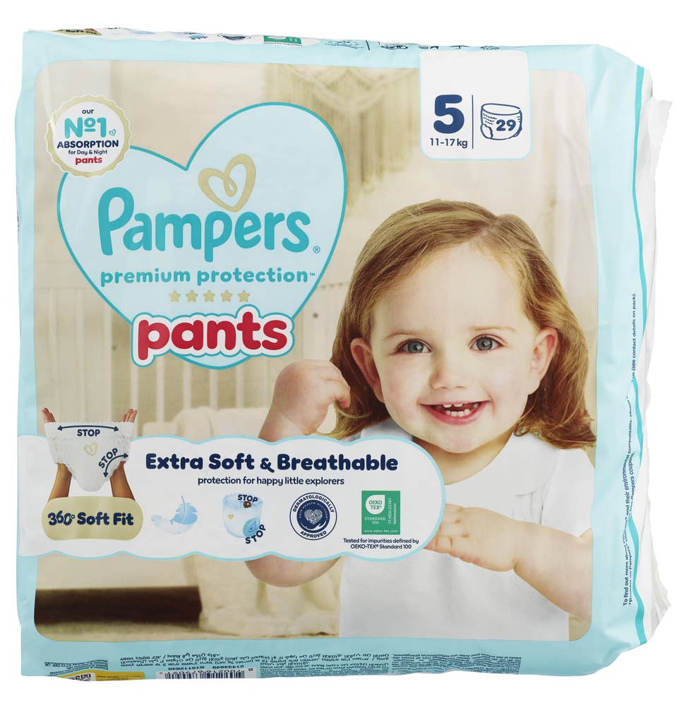 Pampers Buksebleie Premium protection Str. 5, 11-17 kg