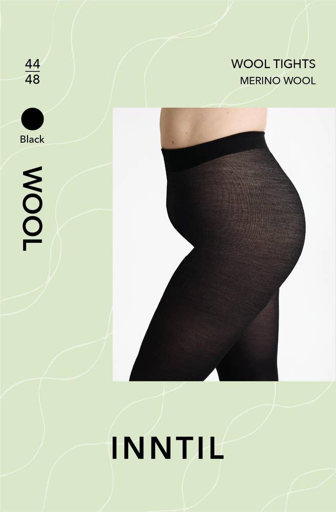 Inntil Ullstrømpebukse Sort, str 44-48