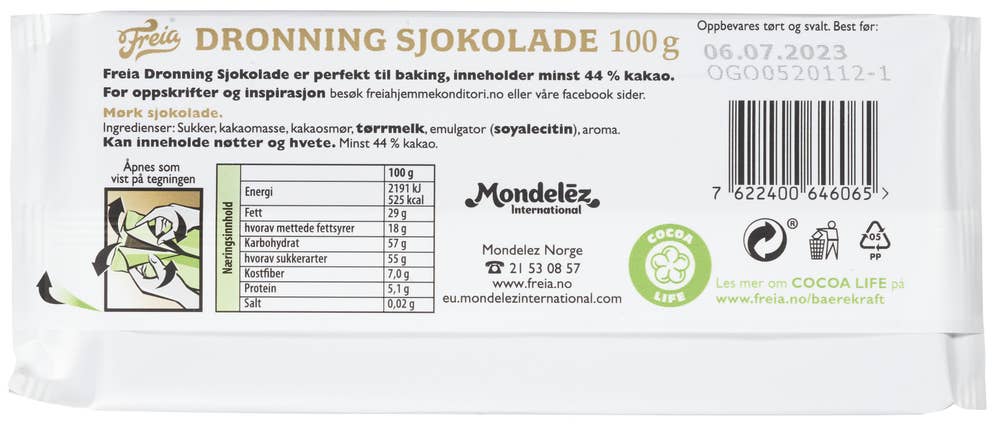 FREIA Dronning sjokolade Kokesjokolade