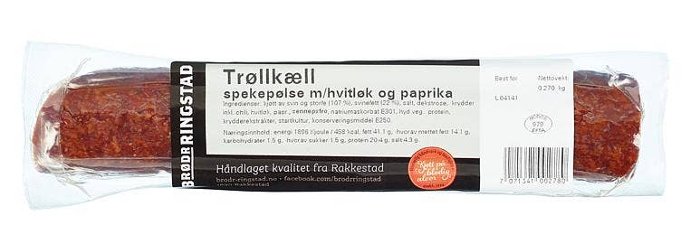 Brødr Ringstad Trøllkæll Spekepølse