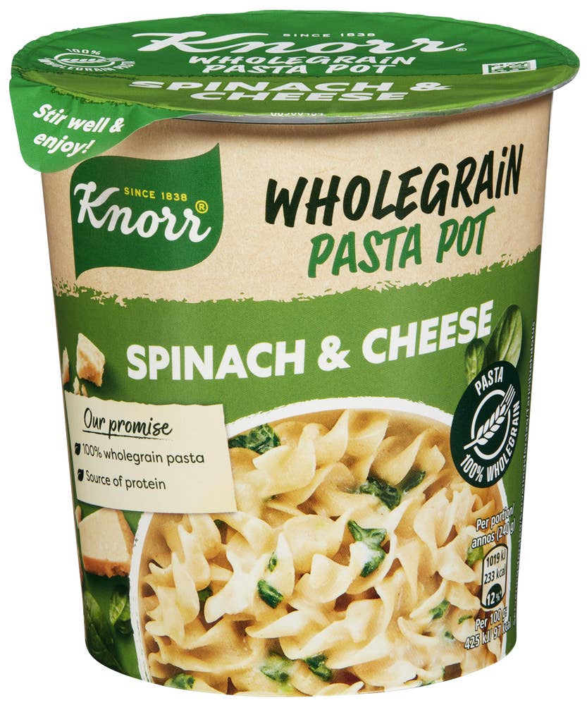 Knorr Snack Pot Wholegrain Spinach & Cheese