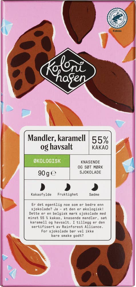 Kolonihagen Økologisk sjokolade med mandler, karamell og havsalt