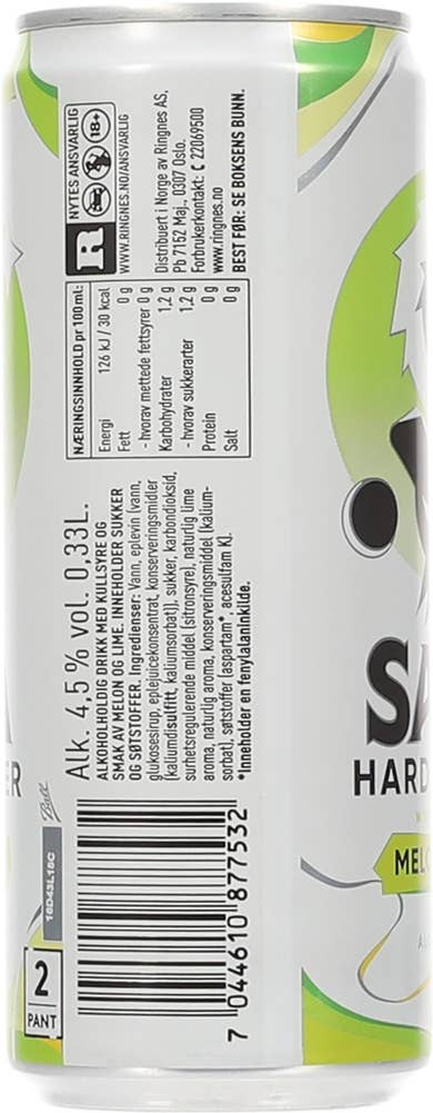 SAGA Hard Seltzer honningmelon & lime