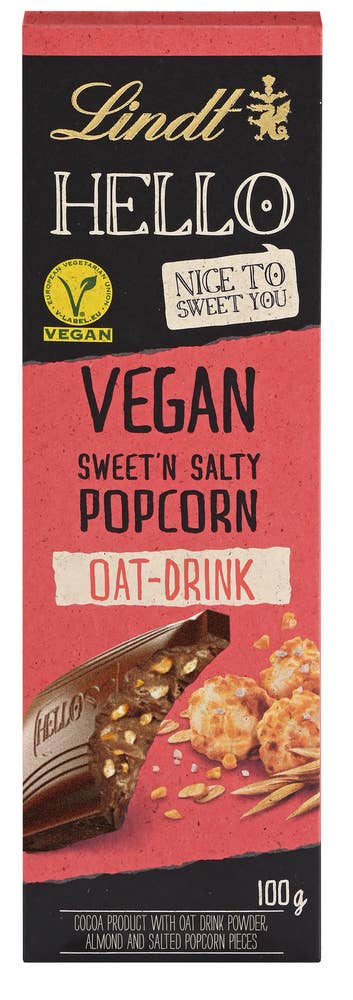 Lindt Hello Vegan Salt Popcorn Havremelk