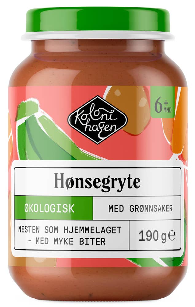 Kolonihagen Hønsegryte med grønnsaker Fra 6 mnd
