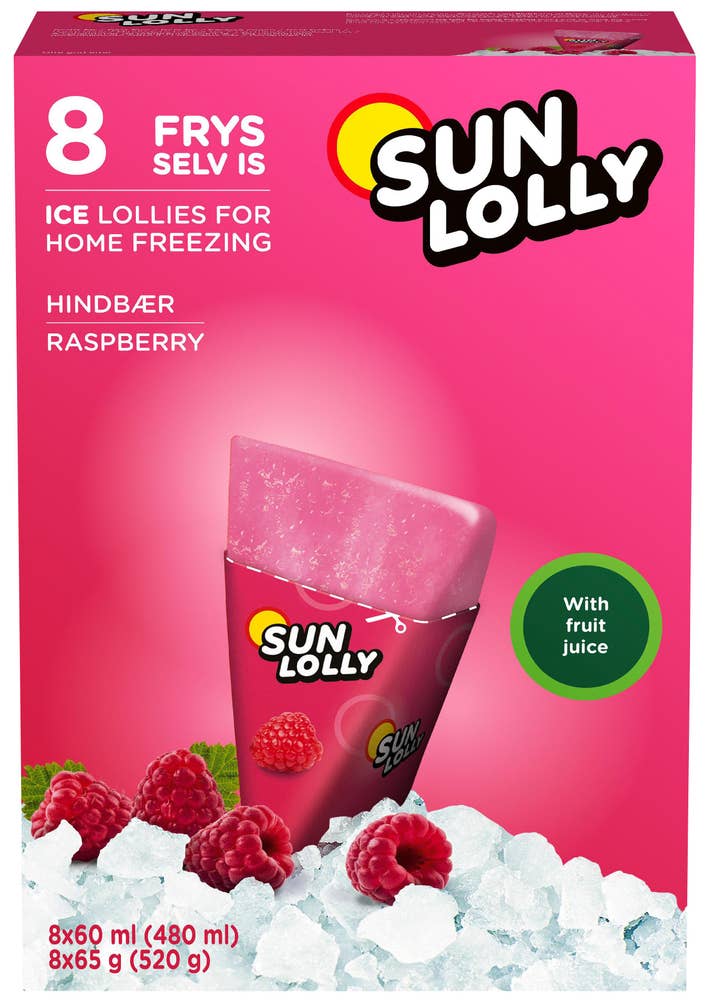 Sun Lolly bringebær 8 stk