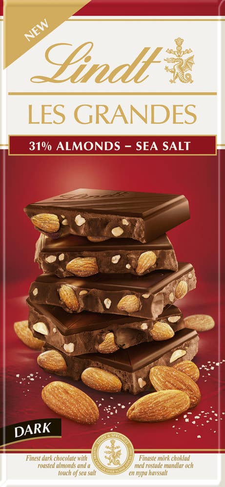 Lindt Les Grandes Mandel Havsalt Mørk Sjokolade