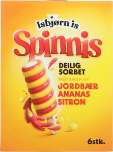 Isbjørn Is Spinnis sitron, ananas og jordbær 6-pk