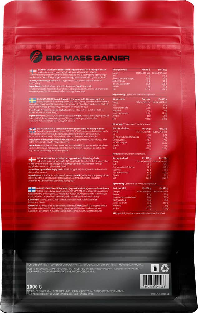 Proteinfabrikken Big Mass™ Gainer Chocolate