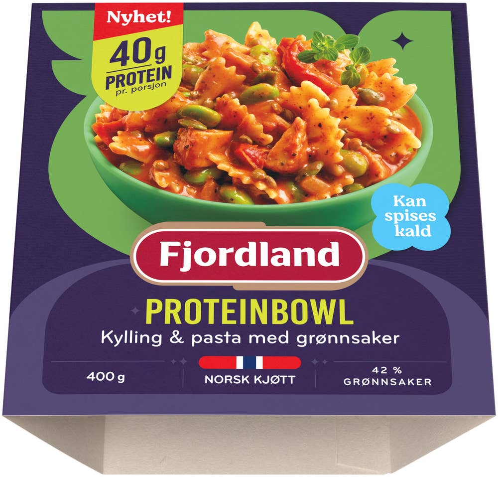 Fjordland Proteinbowl Kylling og pasta med grønnsaker