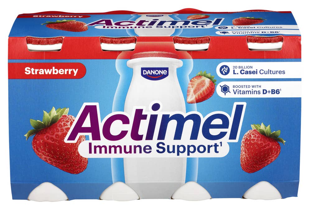 ACTIMEL Drikkeyoghurt jordbær 8x100 g