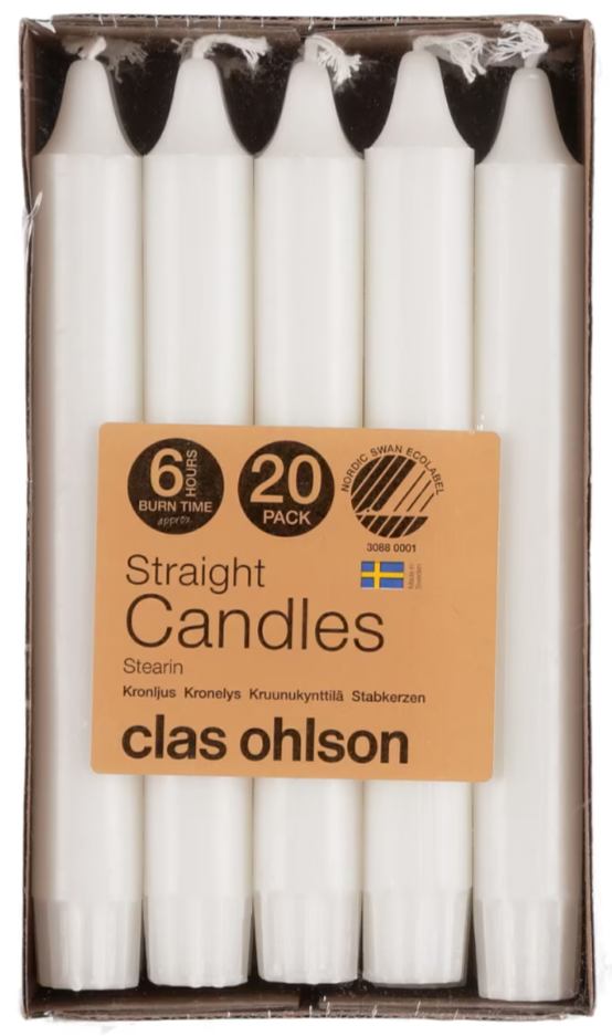 Clas Ohlson Kronelys hvit 19 cm