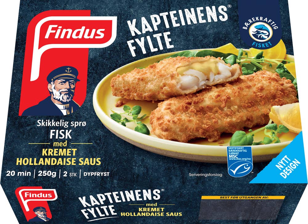 Findus Kapteinens fylte torsk med hollandaisesaus