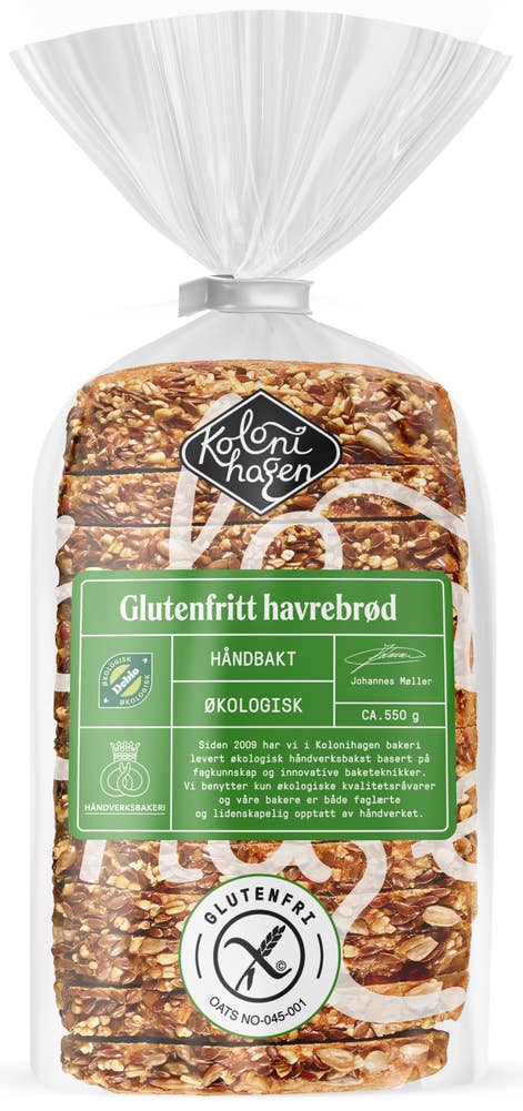 Glutenfritt Brød Håndlaget Økologisk, 550 g