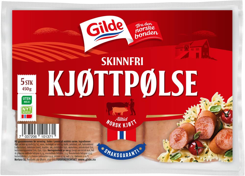 Gilde Skinnfri kjøttpølse Skinnfri