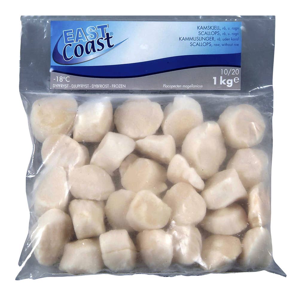 East Coast Frosne Kamskjell 10/20 uten rogn