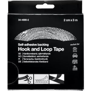 Clas Ohlson Borrelåsbånd Hvit 2cmx3m