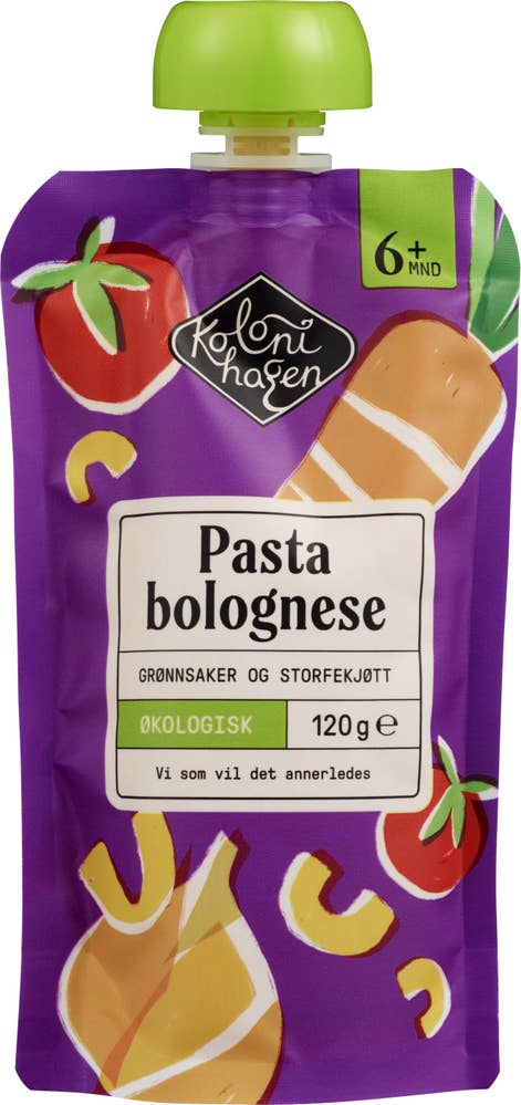 Kolonihagen Pasta bolognese økologisk 6mnd+