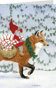 Festive Julekort med konvolutt, svensk tekst 11,5 x 17 cm