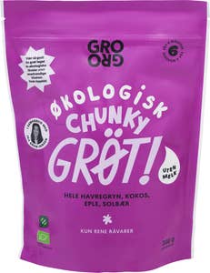 Grogro Pulvergrøt Chunky med eple og solbær, fra 6 mnd