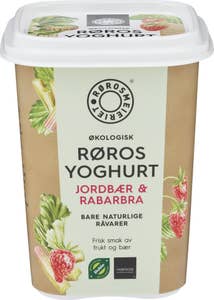 Rørosmeieriet Økologisk Rørosyoghurt Jordbær & Rabarbra