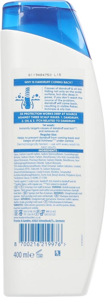 Head & Shoulders SHAMPOO CLASSIC CLEAN 2IN1 400ML H&S