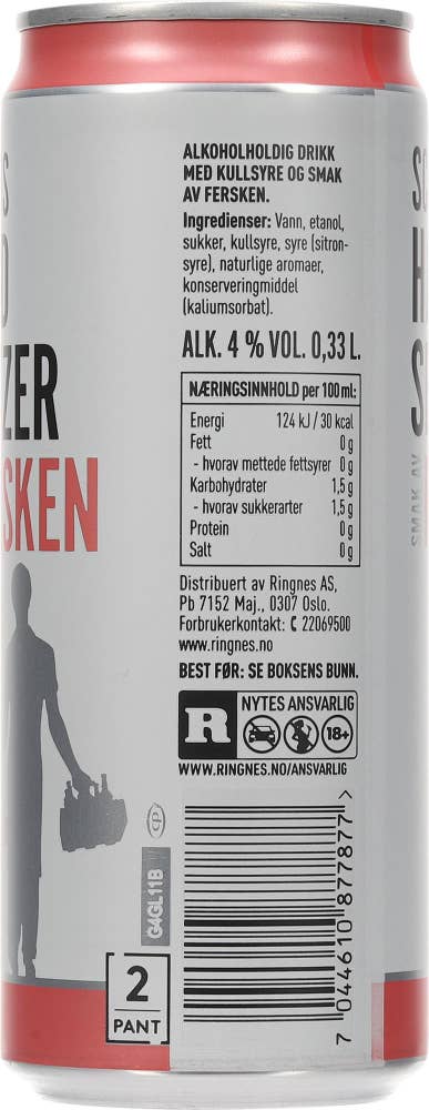 Schous Hard seltzer fersken