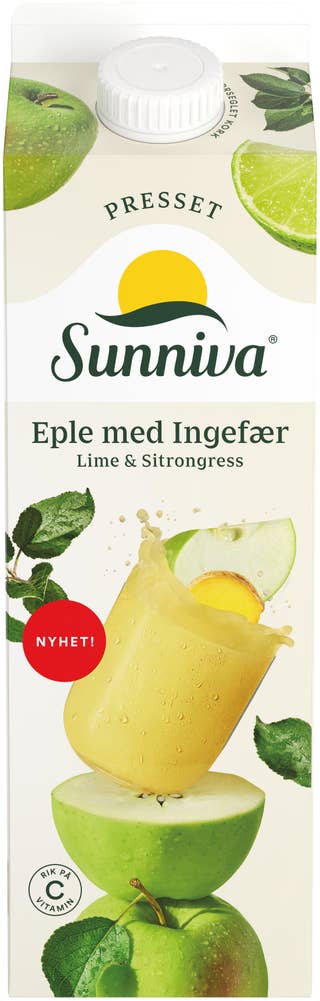 TINE Sunniva Presset sesong Eple med ingefær, lime og sitrongress